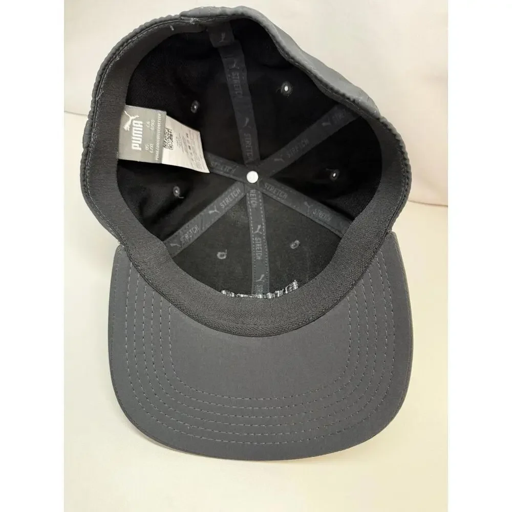 Puma Hat Cap Fitted Mens‎ L/XL Gray Stretch Polyester Golf Athletic Embroidered